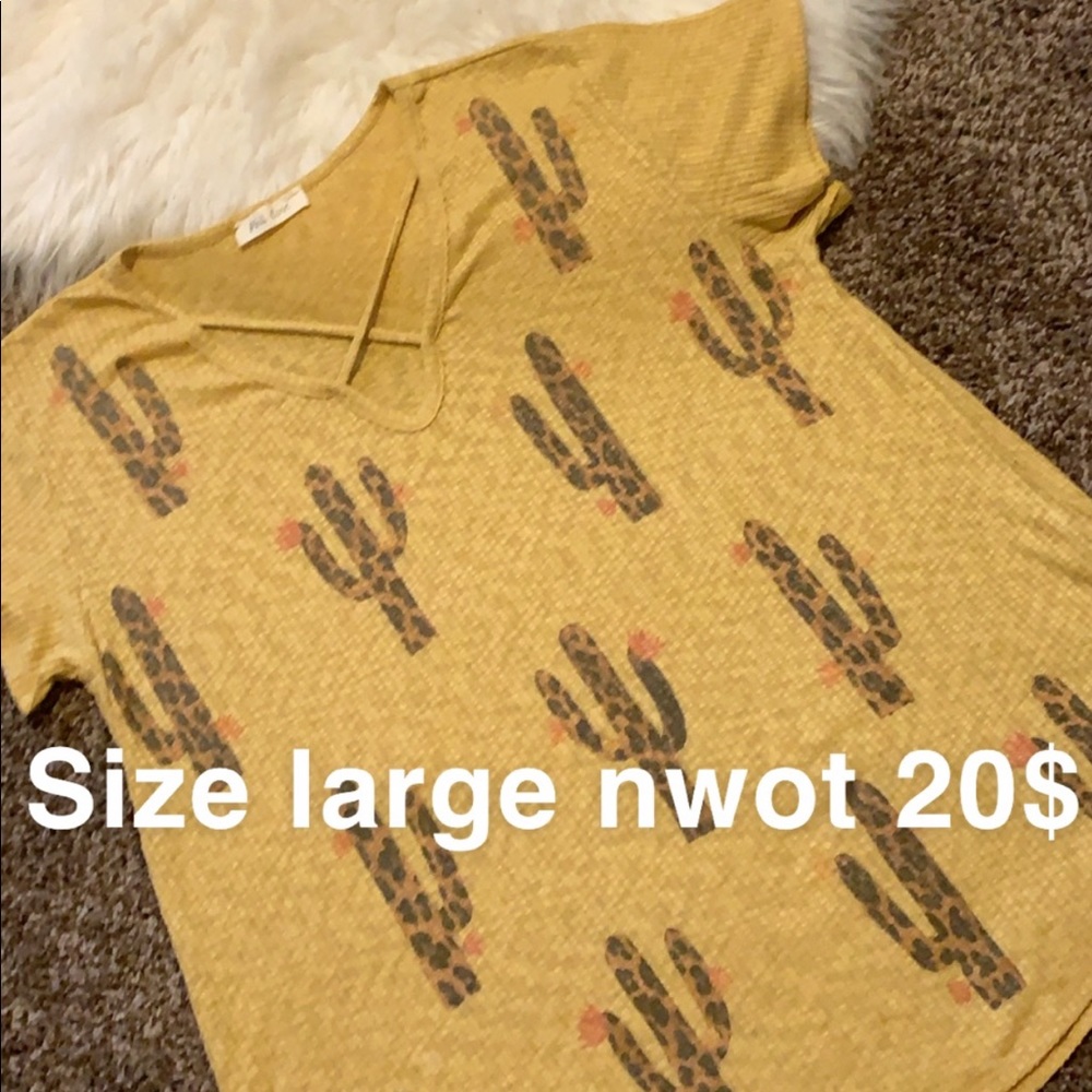 Yellow cactus cross top